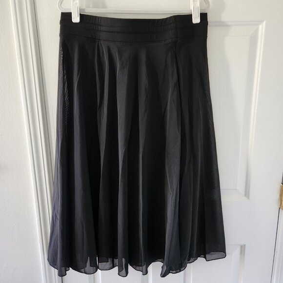 HALARA Black Mesh Layered Drawstring Midi Skirt - Size XL - Picture 6 of 7